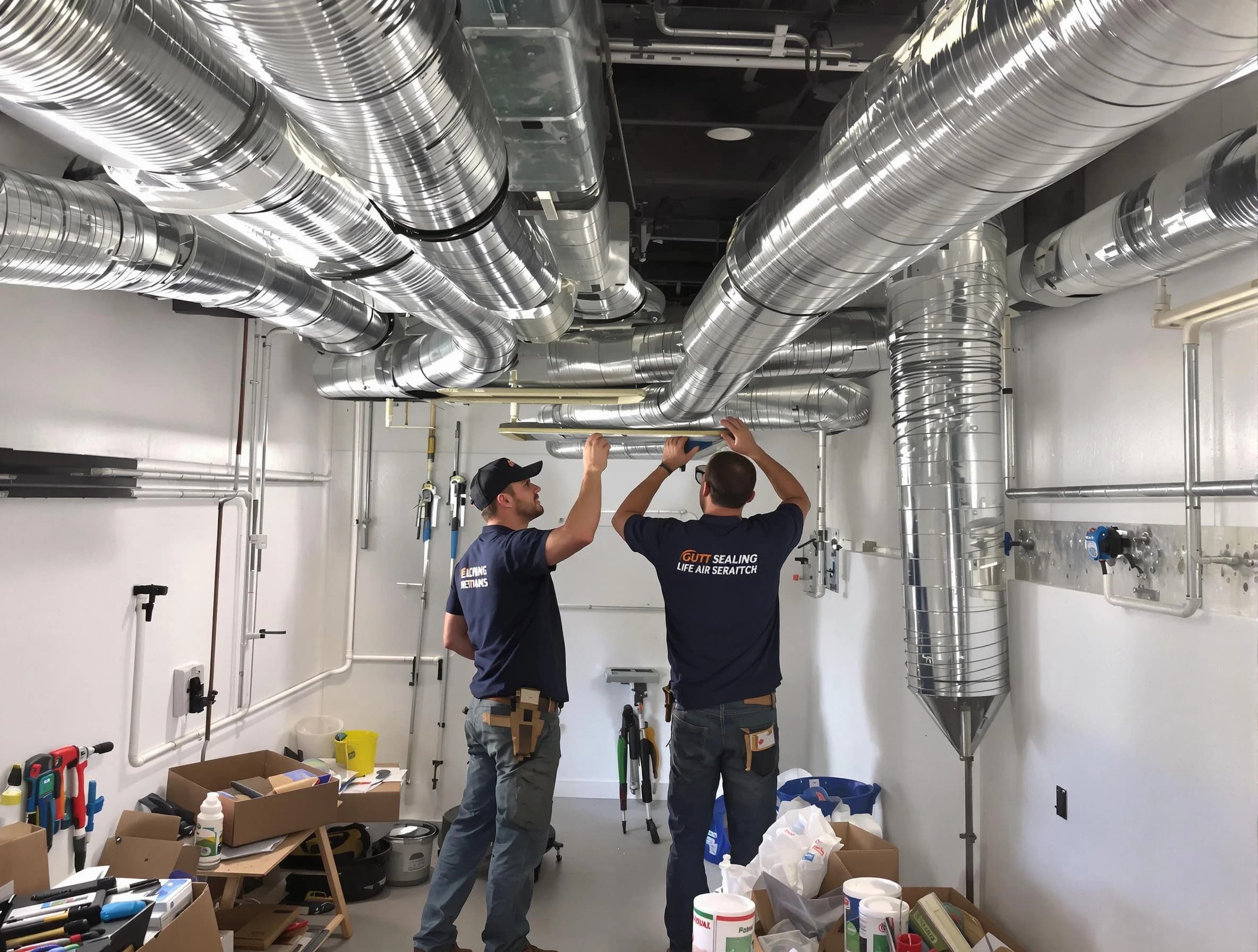 Millersville Air Duct Cleaning technician applying professional duct sealing solutions in Millersville