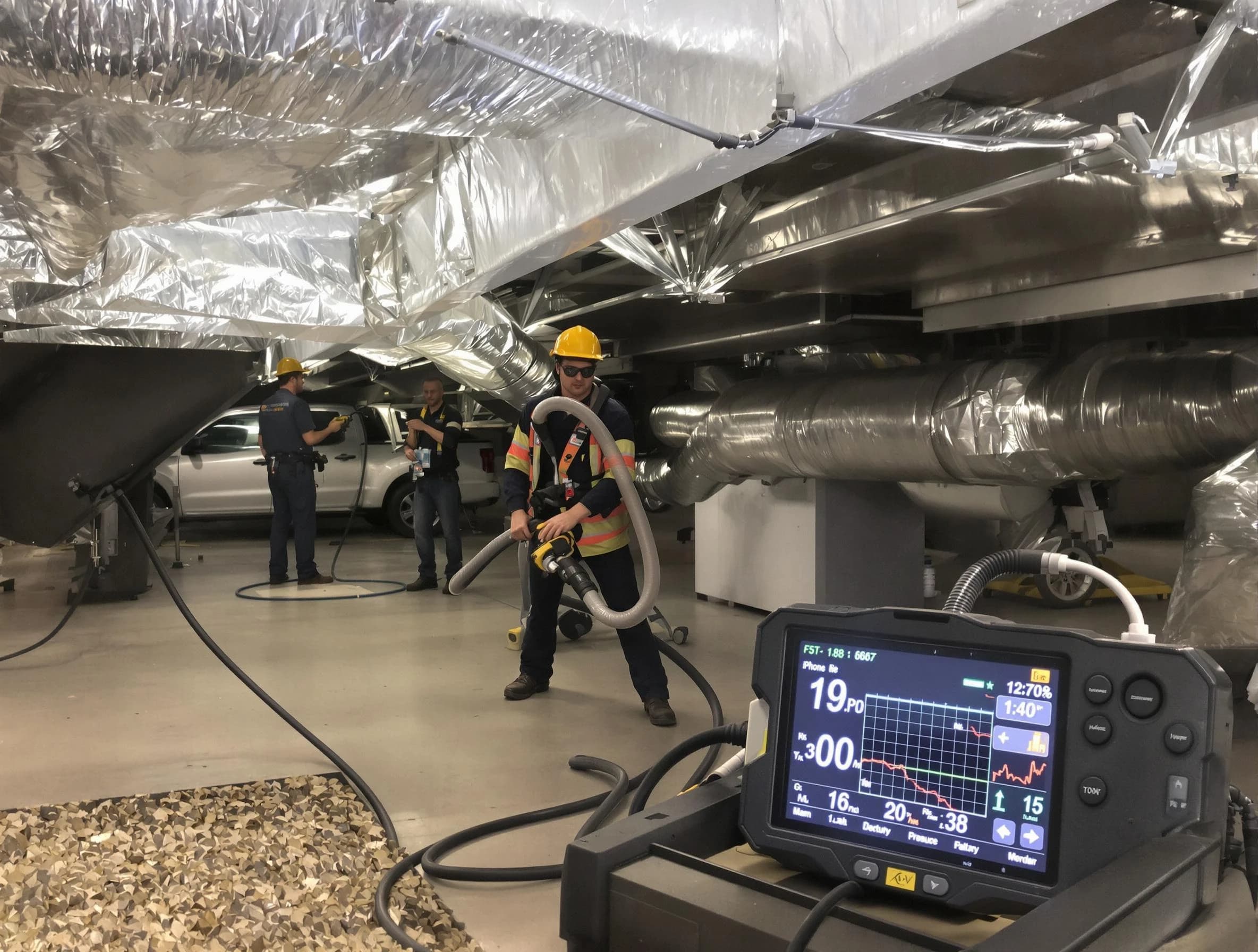 Professional negative pressure duct cleaning by Millersville Air Duct Cleaning in Millersville