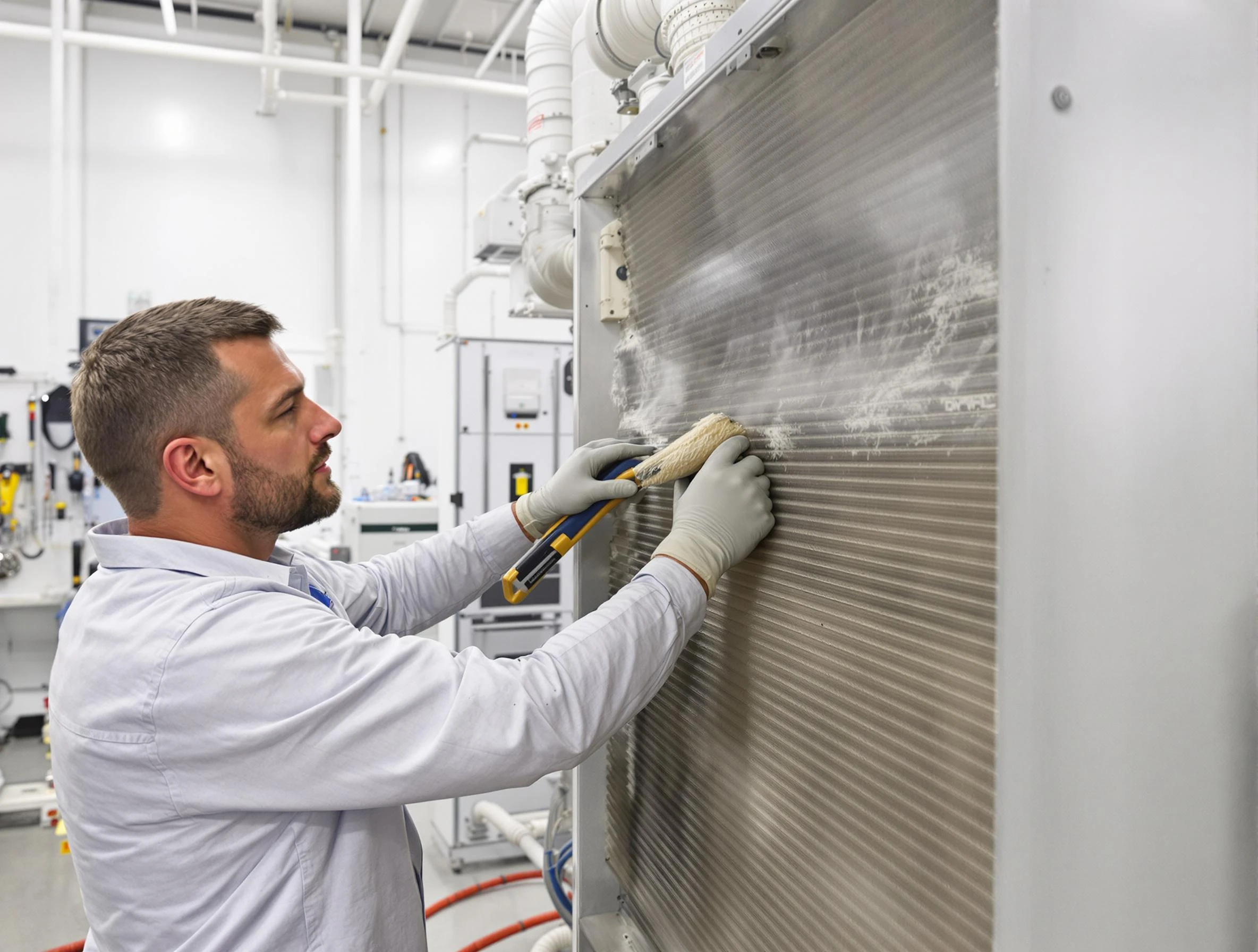 Millersville Air Duct Cleaning technician performing precision commercial coil cleaning at a Millersville business