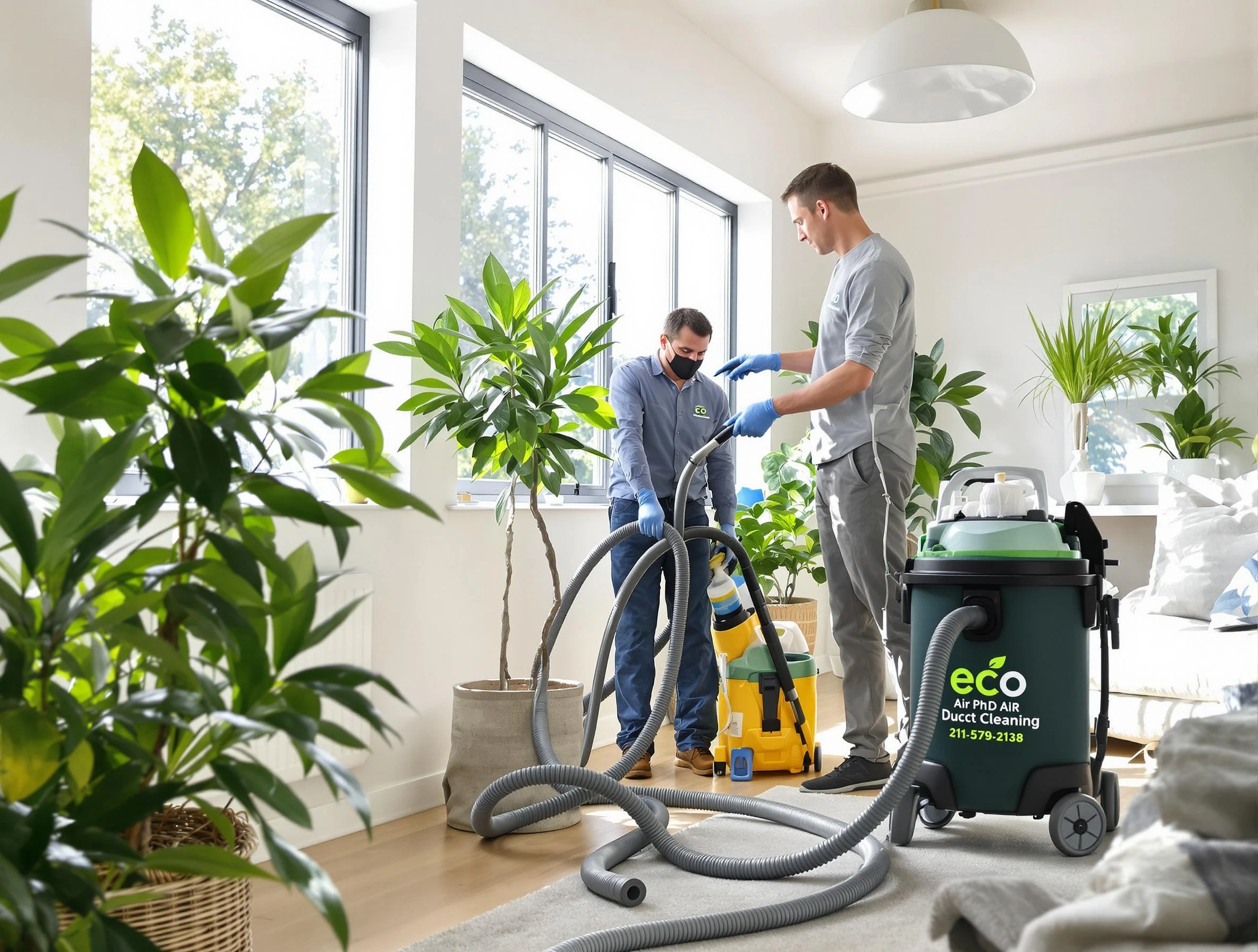 Millersville Air Duct Cleaning technician performing eco-friendly duct cleaning using sustainable methods in Millersville