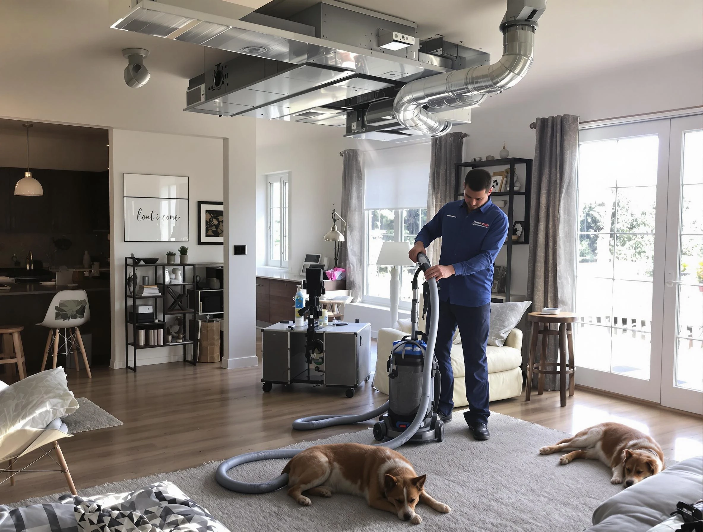Millersville Air Duct Cleaning technician performing detailed indoor duct cleaning for improved air quality in Millersville