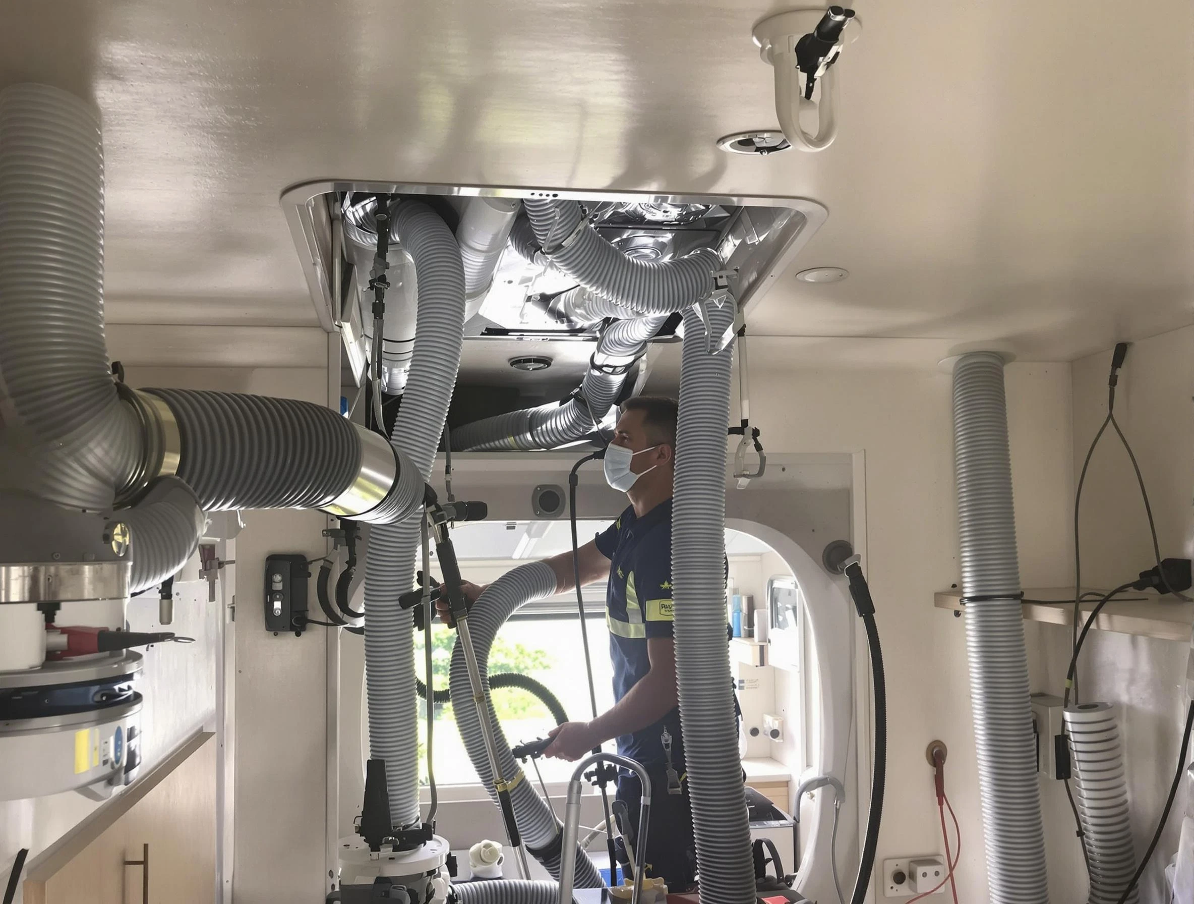 Millersville Air Duct Cleaning specialist performing precise mobile home duct cleaning in Millersville