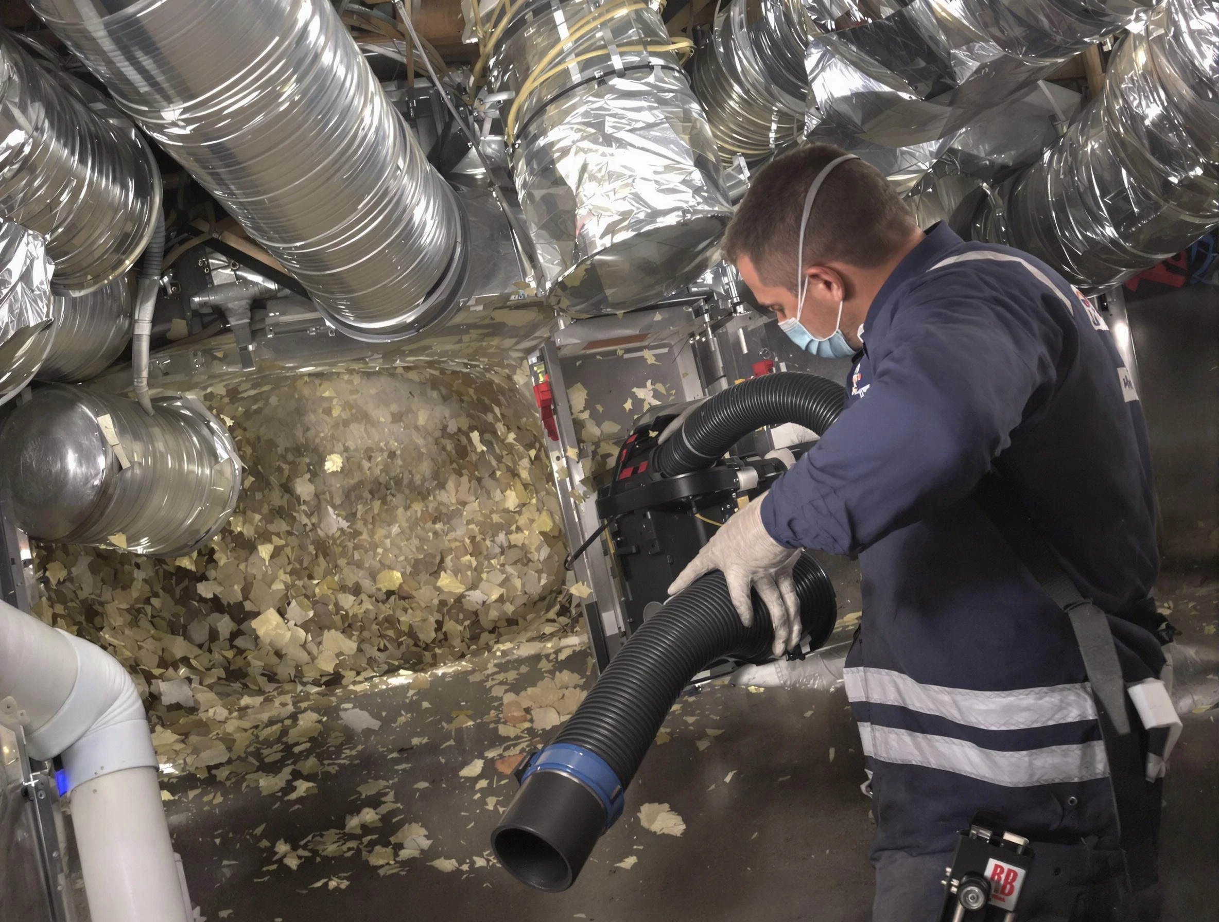 Millersville Air Duct Cleaning specialist operating negative pressure cleaning equipment for thorough duct maintenance in Millersville